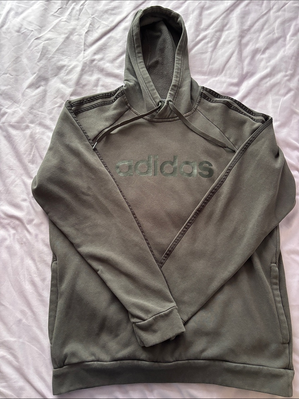 Adidas Charcoal Hooded Sweatshirt with Drawstring